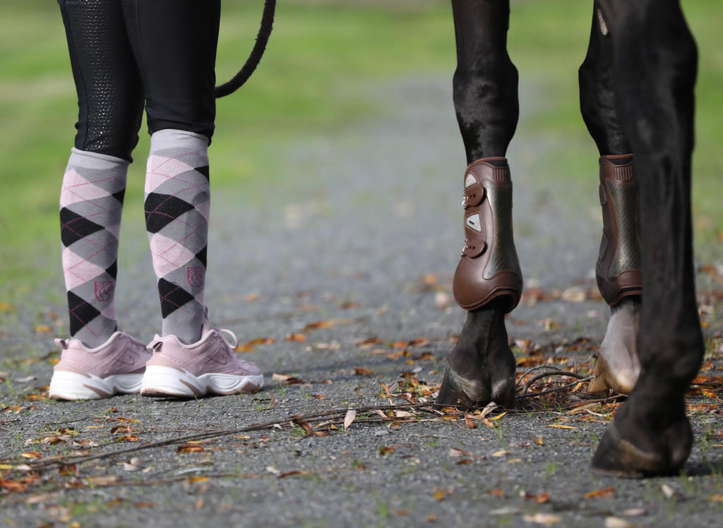 Pramoda Damalı Binici Çorabı 3'lü Paket (Siyah-Pembe-Lacivert)