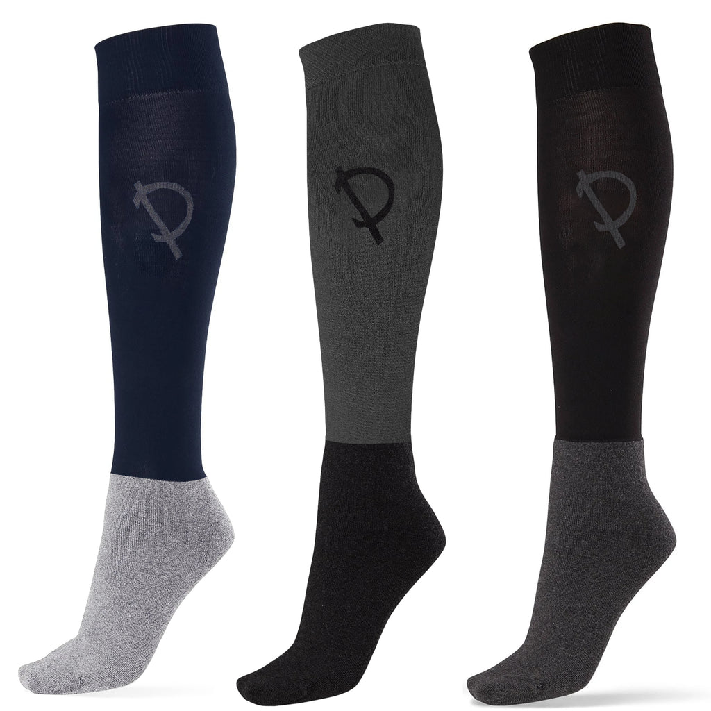 Pramoda İnce Binici Çorabı 3'lü Paket (Siyah-Antrasit-Lacivert)
