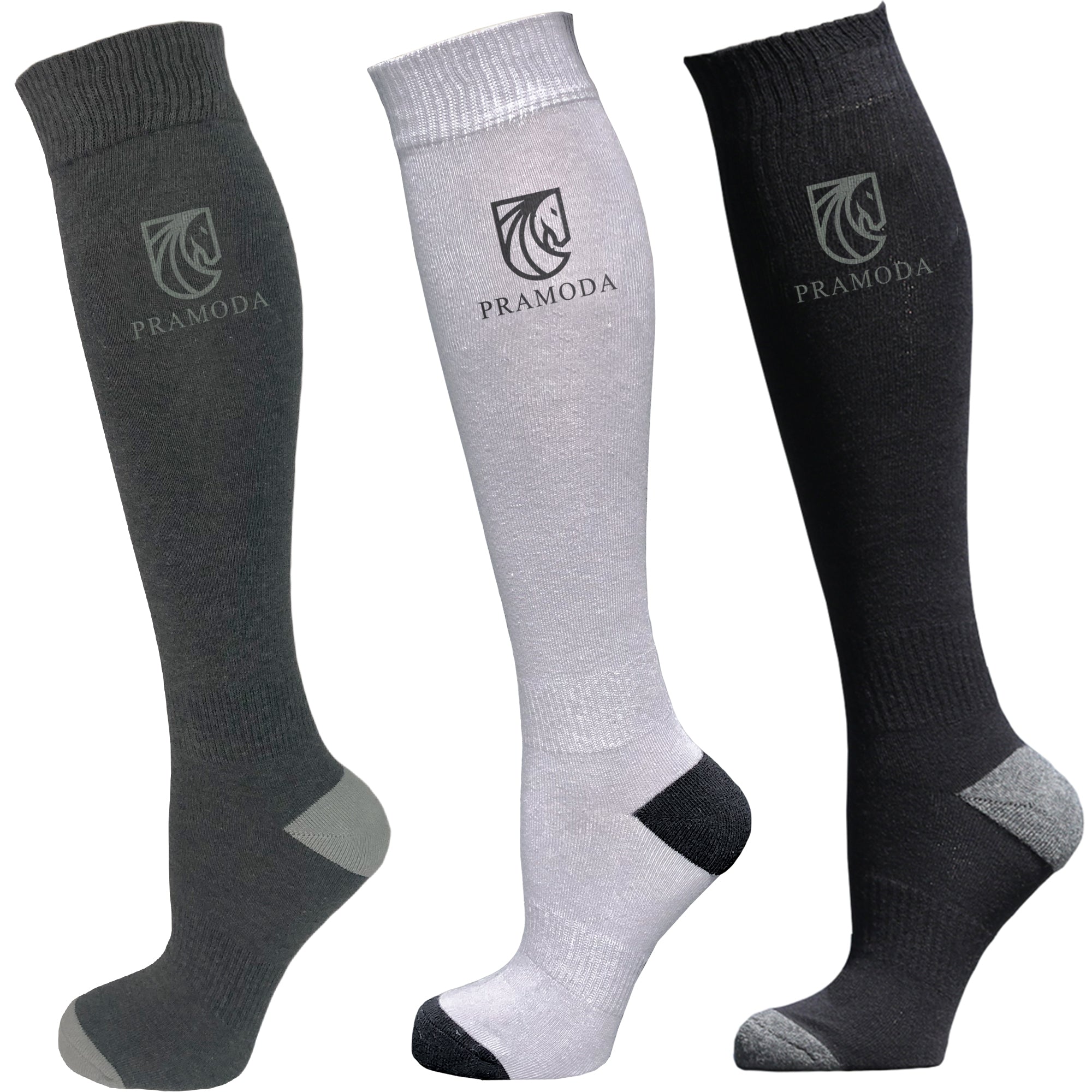Pramoda Binici Çorabı 3'lü Paket (Siyah-Antrasit-Gri)