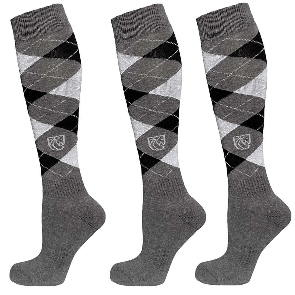 Pramoda Damalı Binici Çorabı 3'lü Paket (Antrasit)