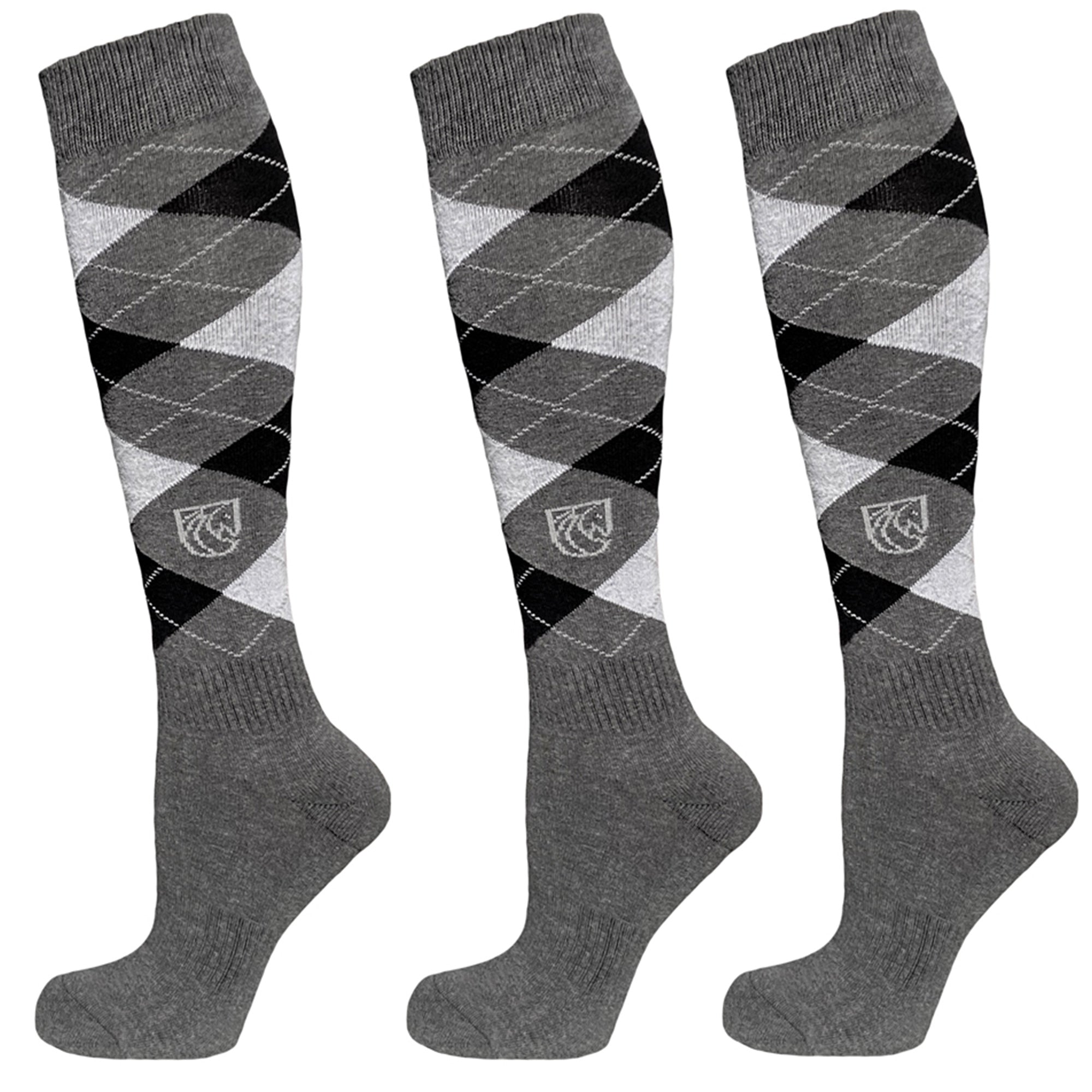 Pramoda Damalı Binici Çorabı 3'lü Paket (Antrasit)