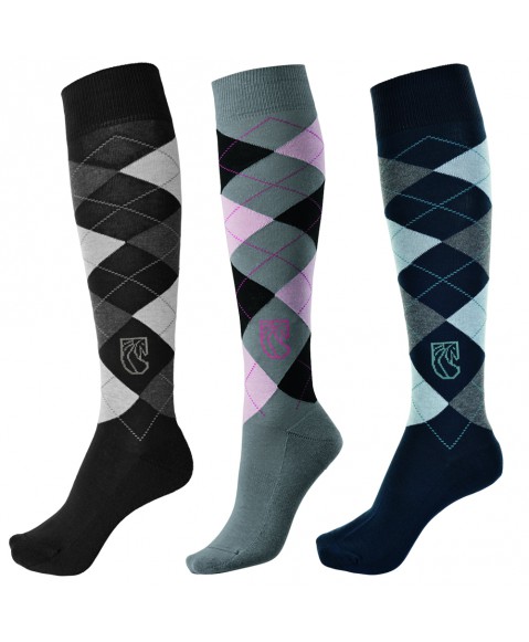 Pramoda Damalı Binici Çorabı 3'lü Paket (Tüm Renkler)