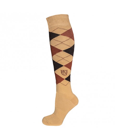 Pramoda Damalı Binici Çorabı 3'lü Paket (Siyah-Bej-Lacivert)