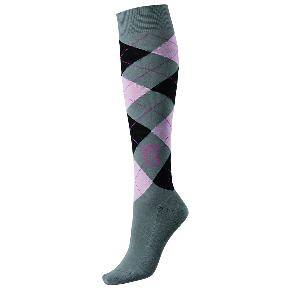 Pramoda Damalı Binici Çorabı (Gri)