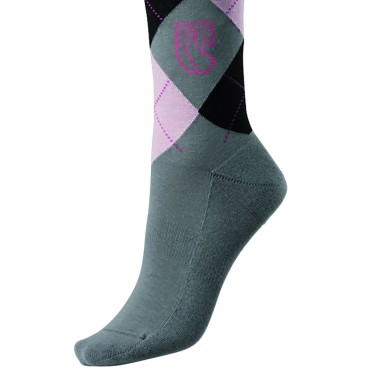 Pramoda Damalı Binici Çorabı (Gri)