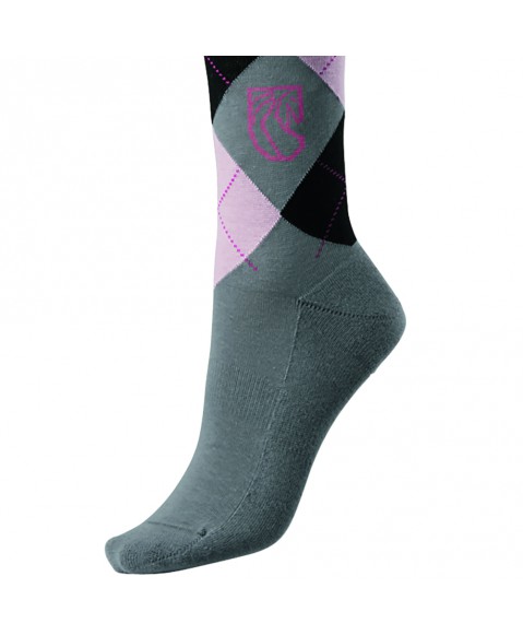 Pramoda Damalı Binici Çorabı 3'lü Paket (Gri)