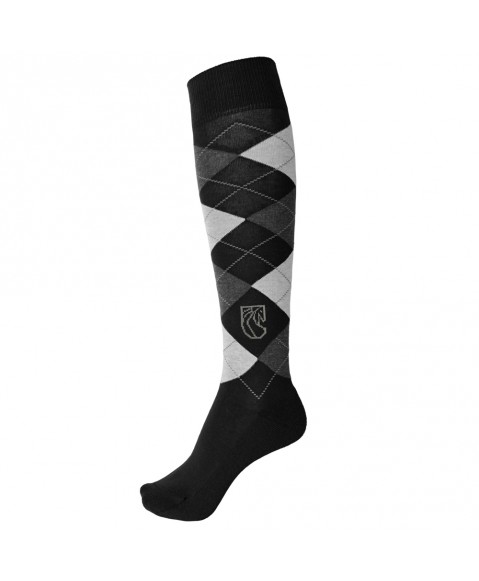 Pramoda Damalı Binici Çorabı (Siyah)